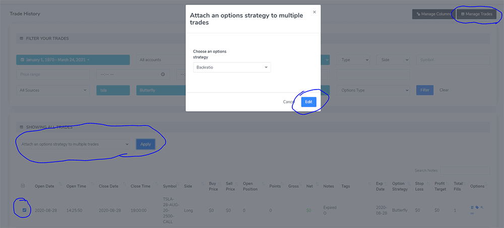 mass options grouping